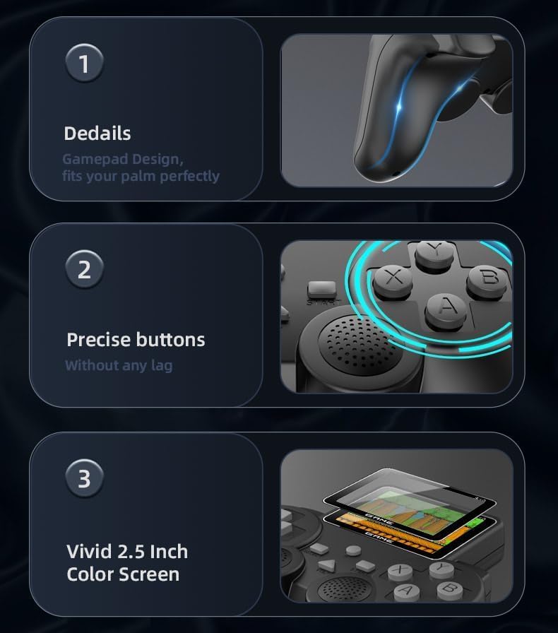 500 in 1 Controller Gamepad Video Game, Retro Gaming Console, Gameboy Age 7, Digital Game Player, Pocket Gamer, Handheld Gaming Console, Mario