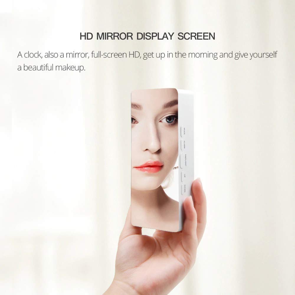 Digital Mirror Clock, Alarm Clock Table