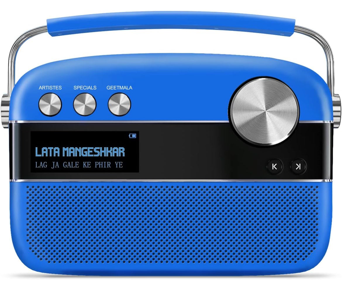 Saregama Carvaan Premium Hindi - Portable Music Player with 5000 Preloaded Songs, FM/BT/AUX (Cobalt Blue)