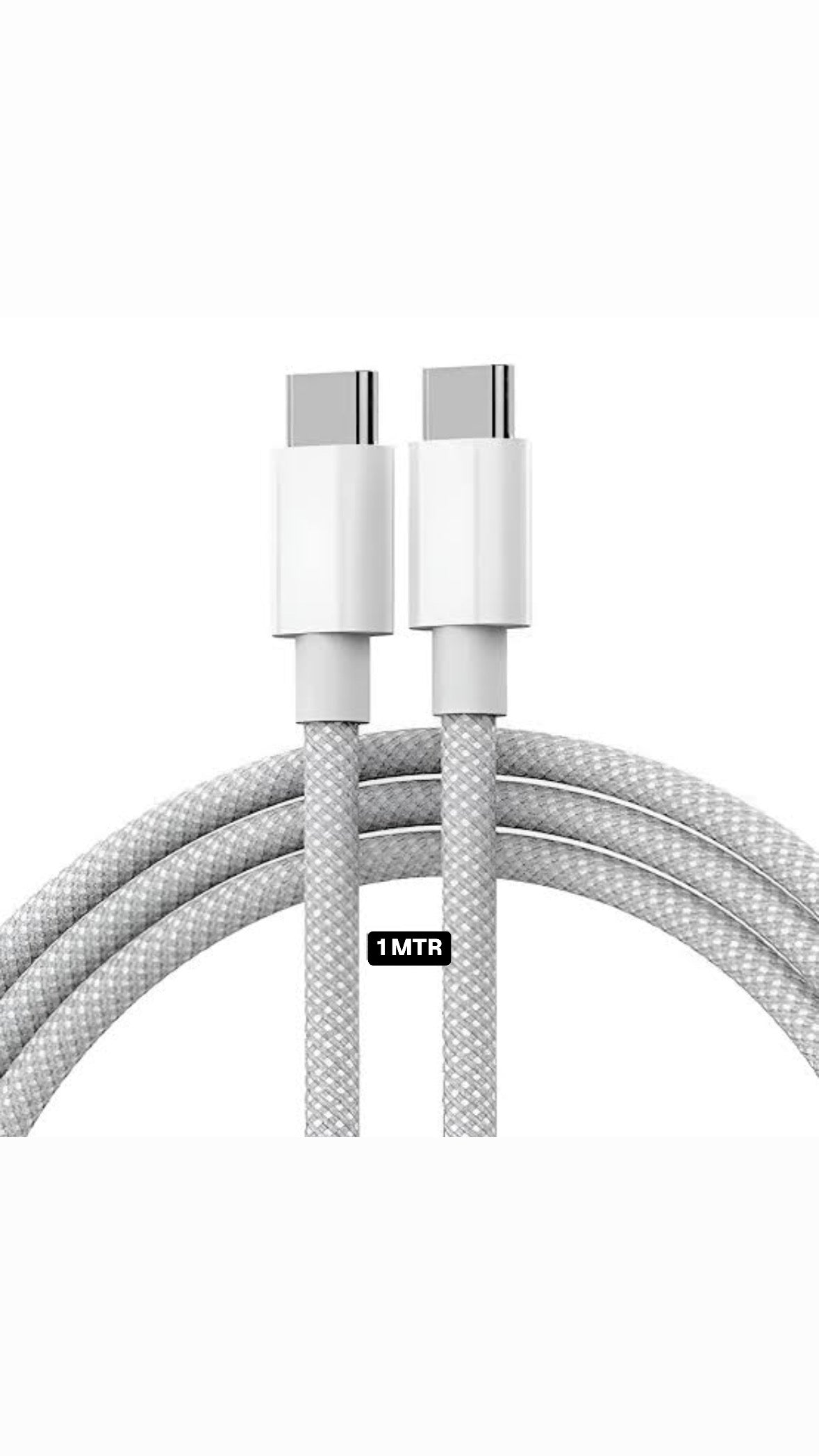 C To C Cable Charging Cable (1Meter) (1 Year warranty)