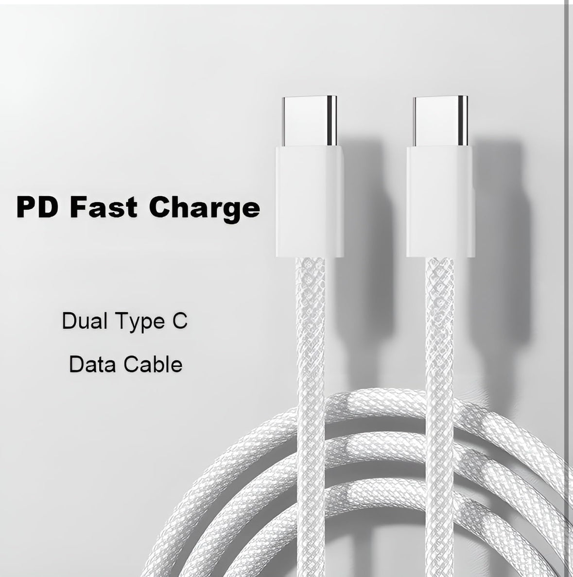 C To C Cable Charging Cable (1Meter) (1 Year warranty)