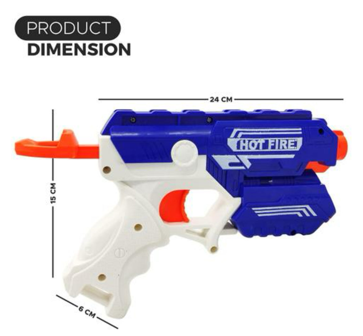 Foam Blaster Gun Toy, Safe and Long Range Shooting Gun, (5 Foam Bullets and 5 Suction Dart Bullets)-White Kids Gun Toys