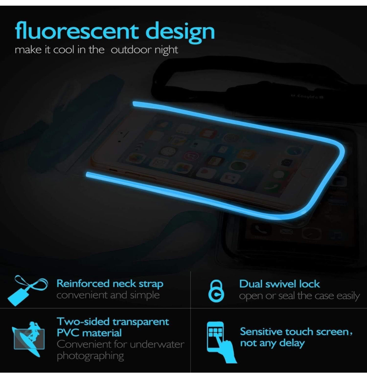 Universal Waterproof Pouch | Waterproof Mobile Pouch Cover | Mobile Pouch Cover for Protection in Rain and Swimming