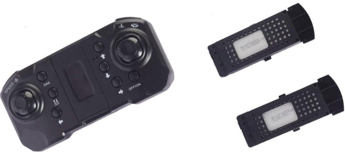 Remote Control Drone Toy for Kids with Built-in LED Lights and Dual HD Camera and Extra 1800mAh Battery (Model No. J2-RED)