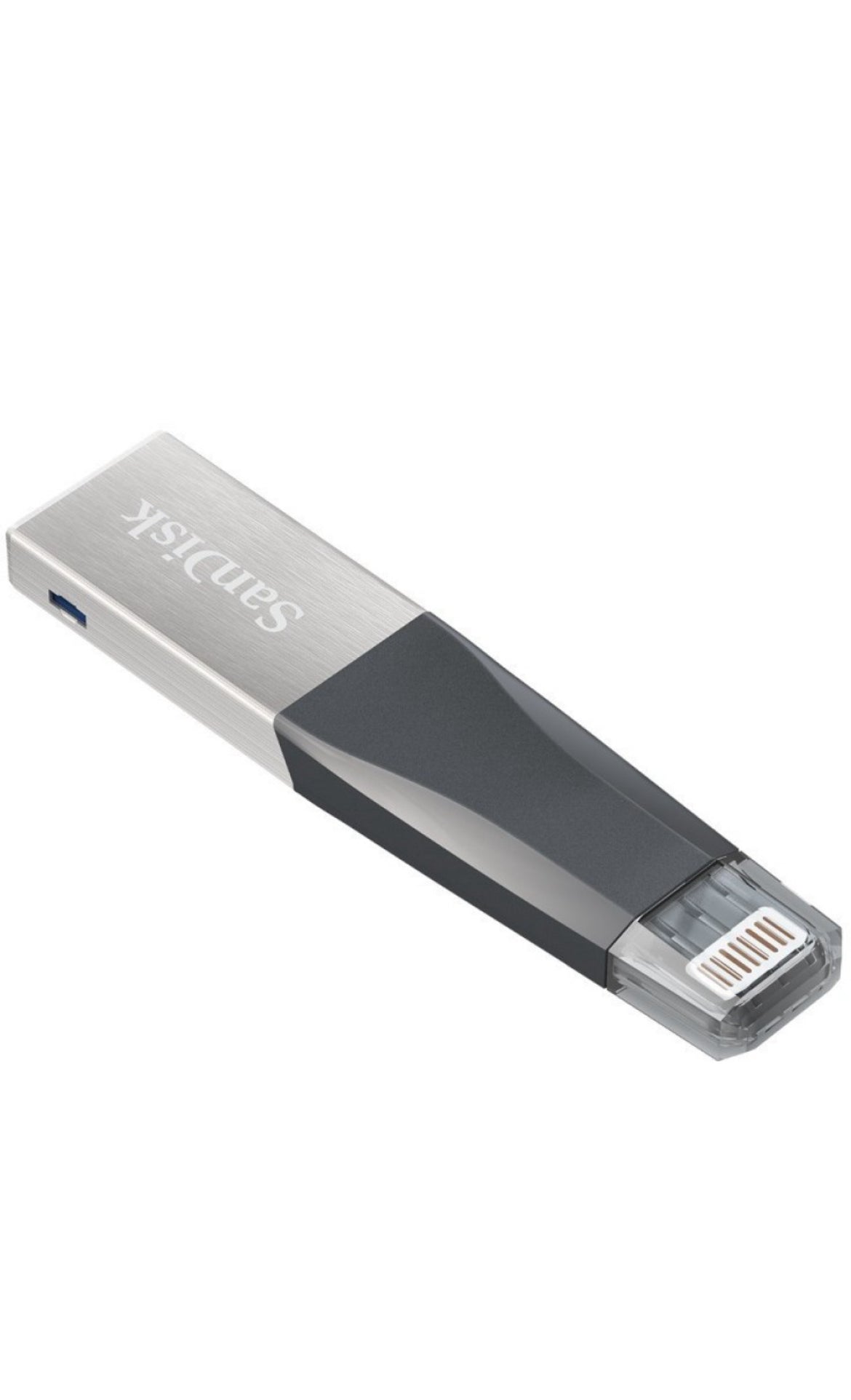 SanDisk iXpand USB 3.0 Flash Drive Flip 128GB for iOS and Windows, Metalic