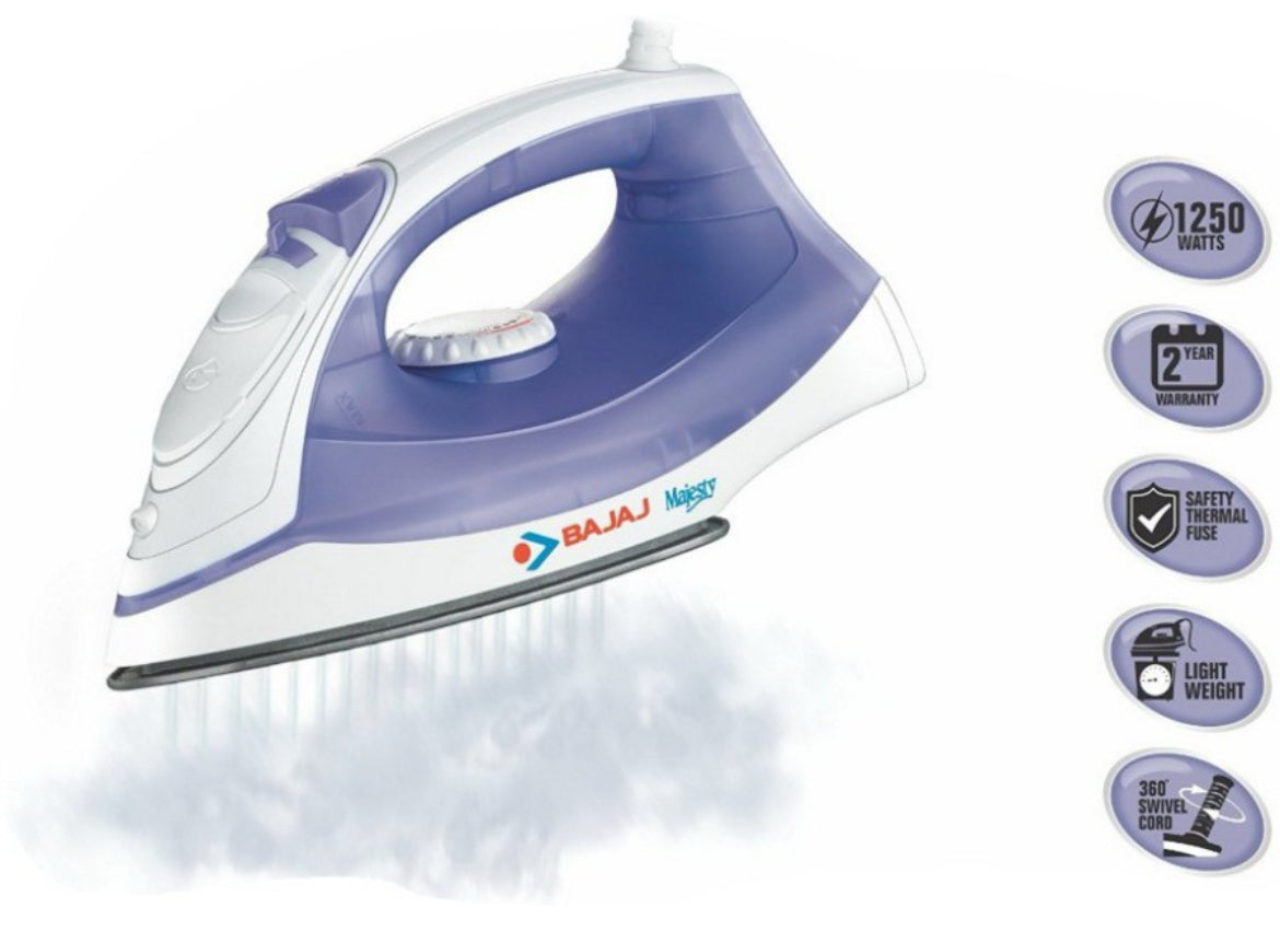 BAJAJ Majesty MX3 1250 W Steam Iron (Purple, White)