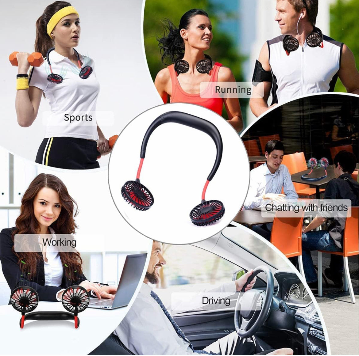 Portable Rechargeable Neck Fan