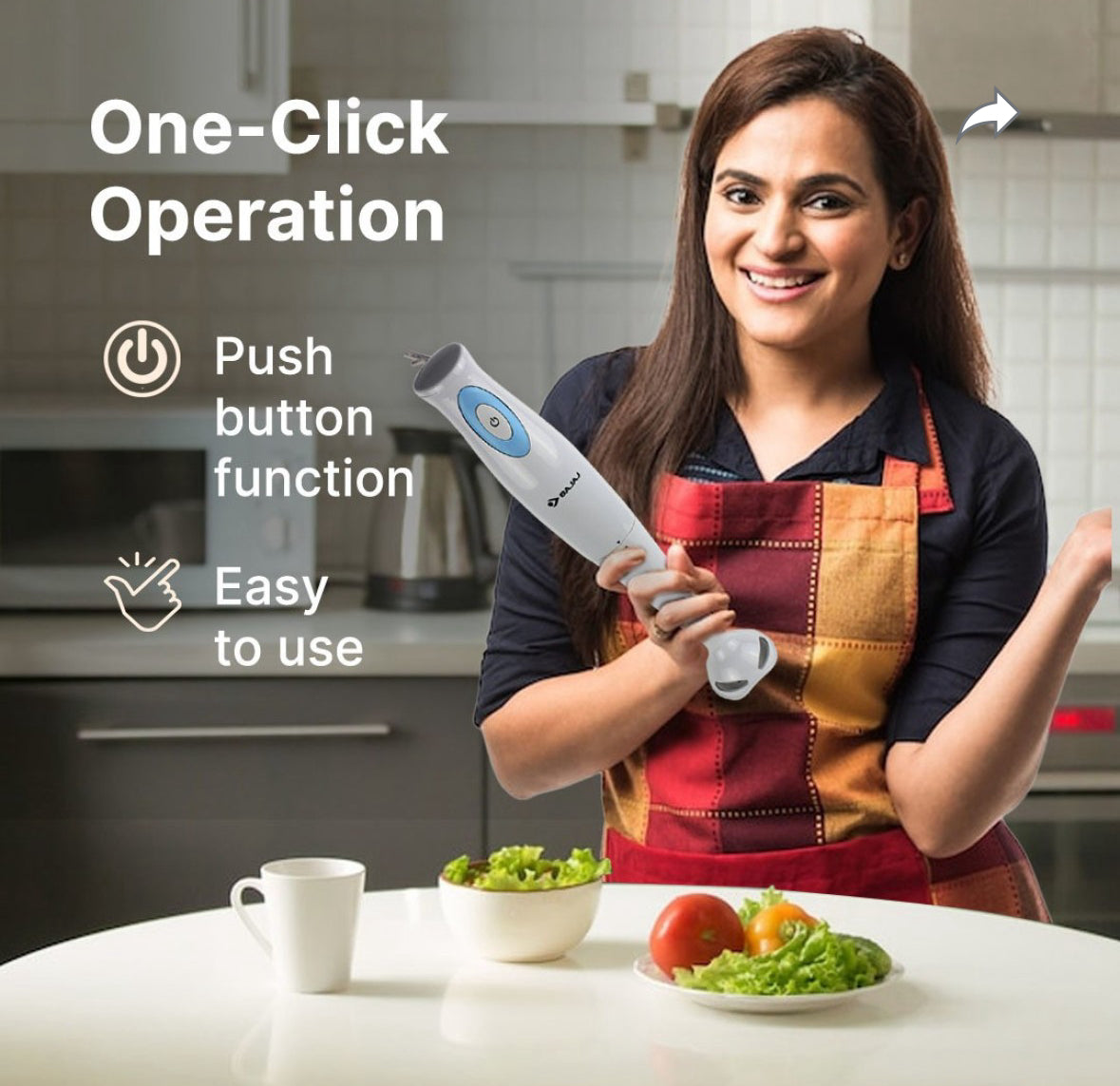 BAJAJ HB 15 300 W Hand Blender (White)