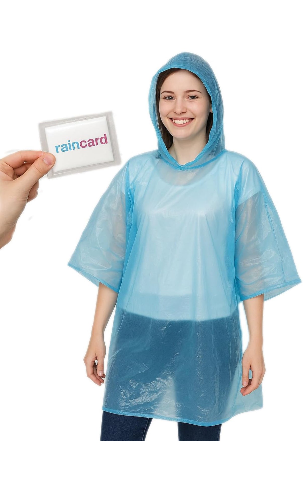 Emergency Rain Poncho Disposable Waterproof Raincoat with Hood ( RainCard , Rain card )