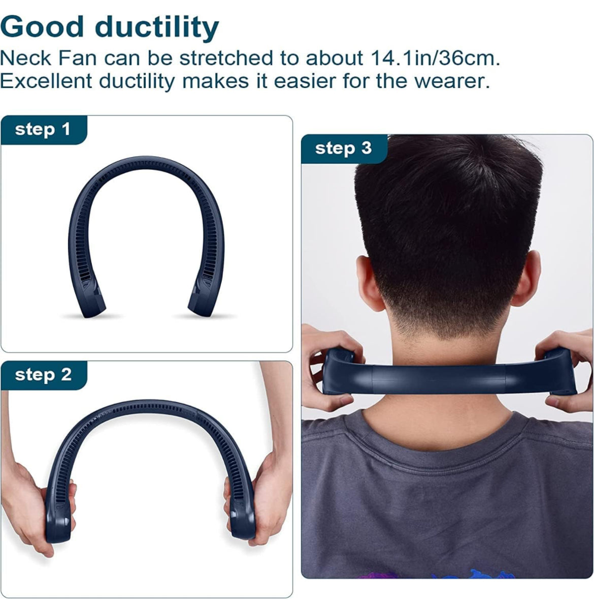 Portable Rechargeable Neck Fan