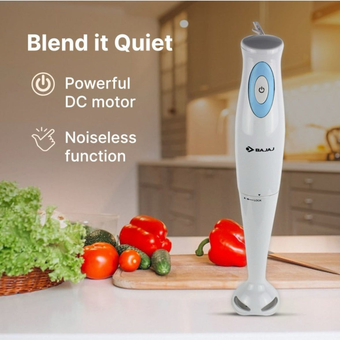 BAJAJ HB 15 300 W Hand Blender (White)