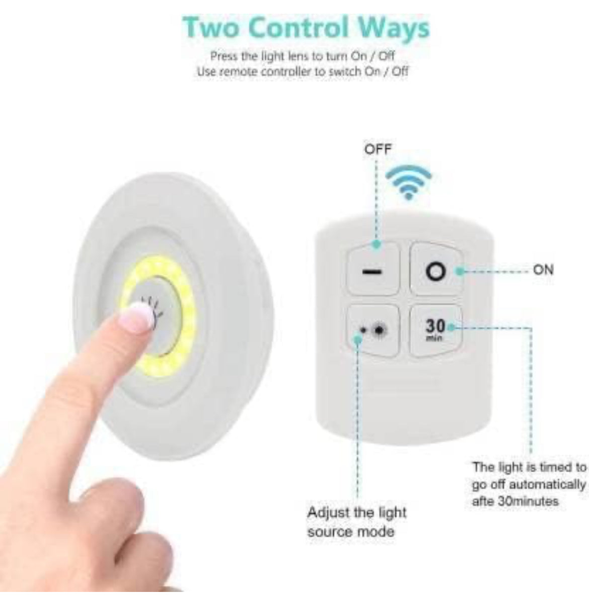 3pcs Light Wireless Smart LED Night Lamp Battery Power Remote Control Lamp