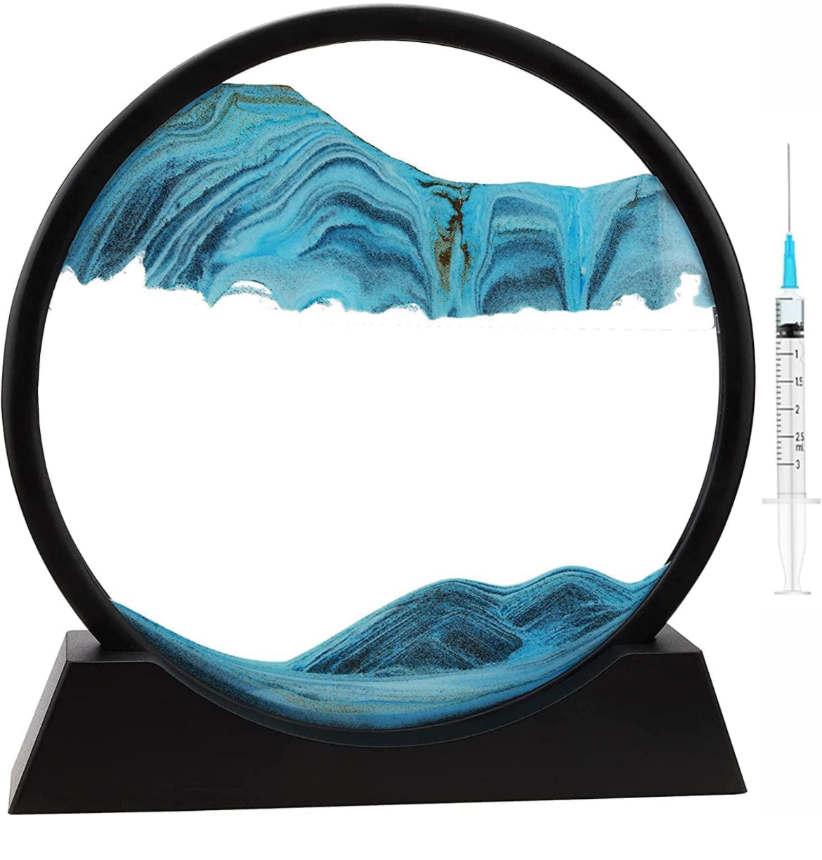 Moving Sand Art Picture Glass Liquid Painting 3D Natural Landscape showpieces