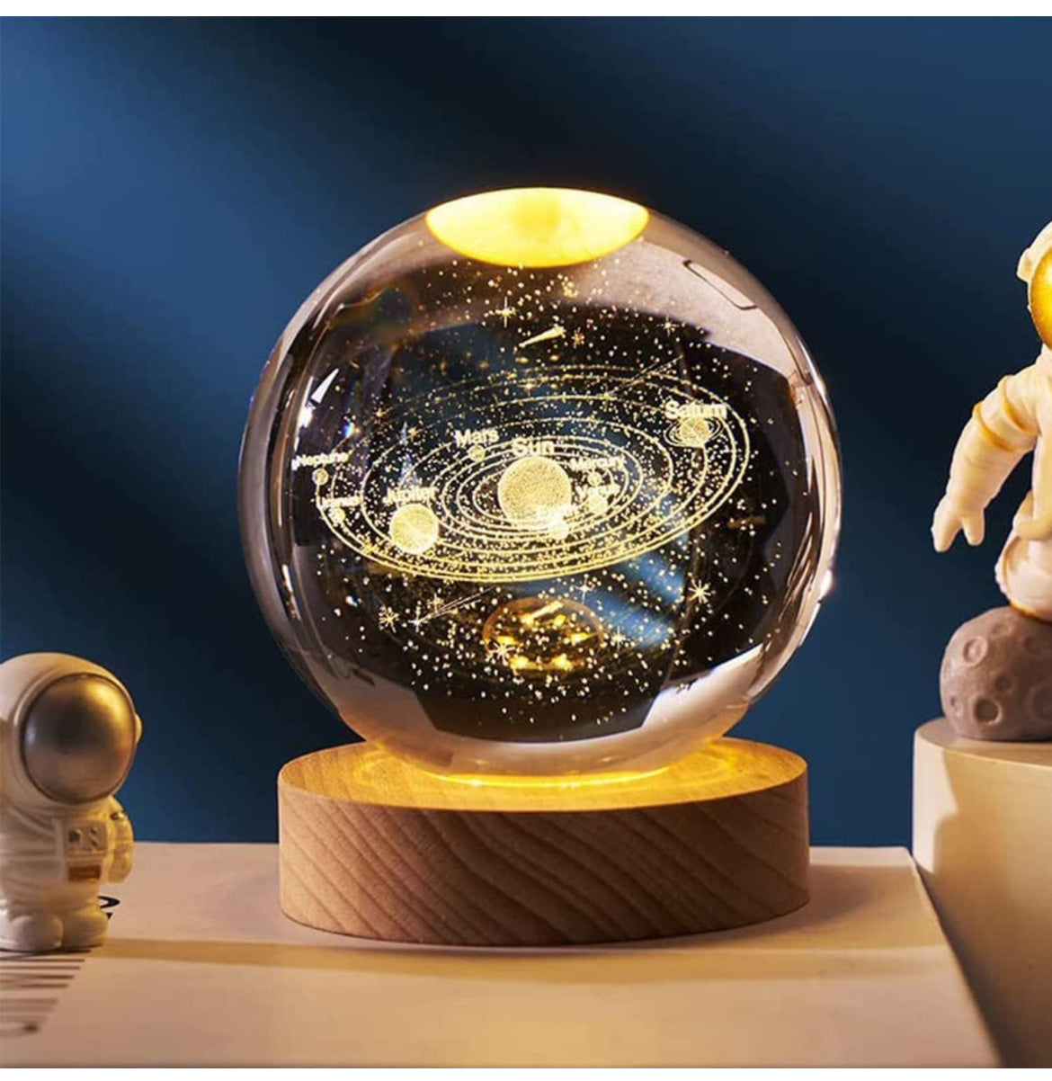 Galaxy Crystal Ball Night Light, Glass Ball Night Lamp