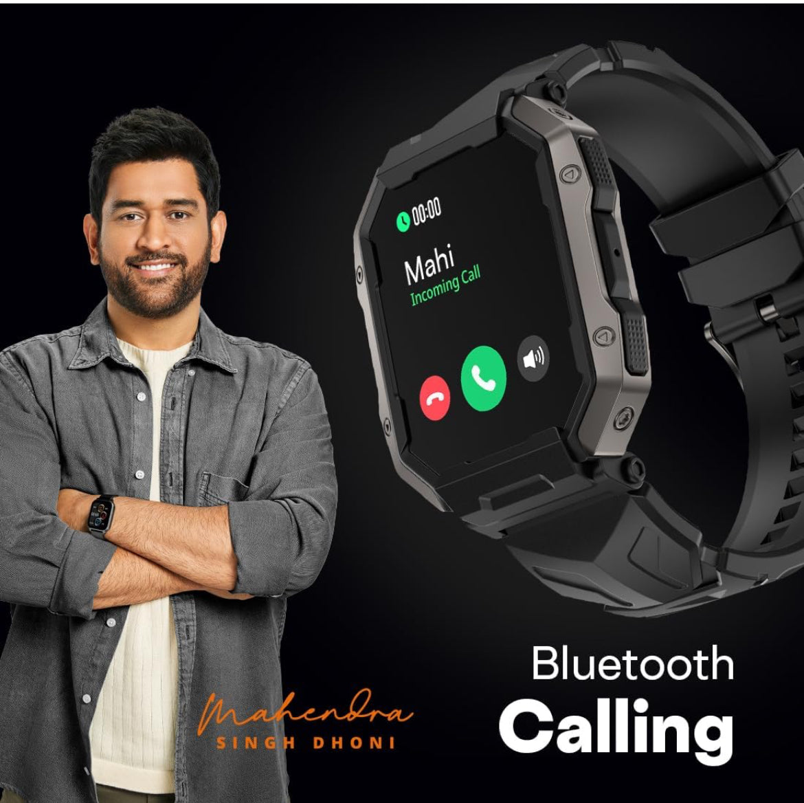 Fire-Boltt Cobra Smart Watch 1.78" Always-On AMOLED Display, Army Grade Strong Build, Bluetooth Calling with 123 Sports Modes, 60 Hz Refresh Rate, IP68 Rating