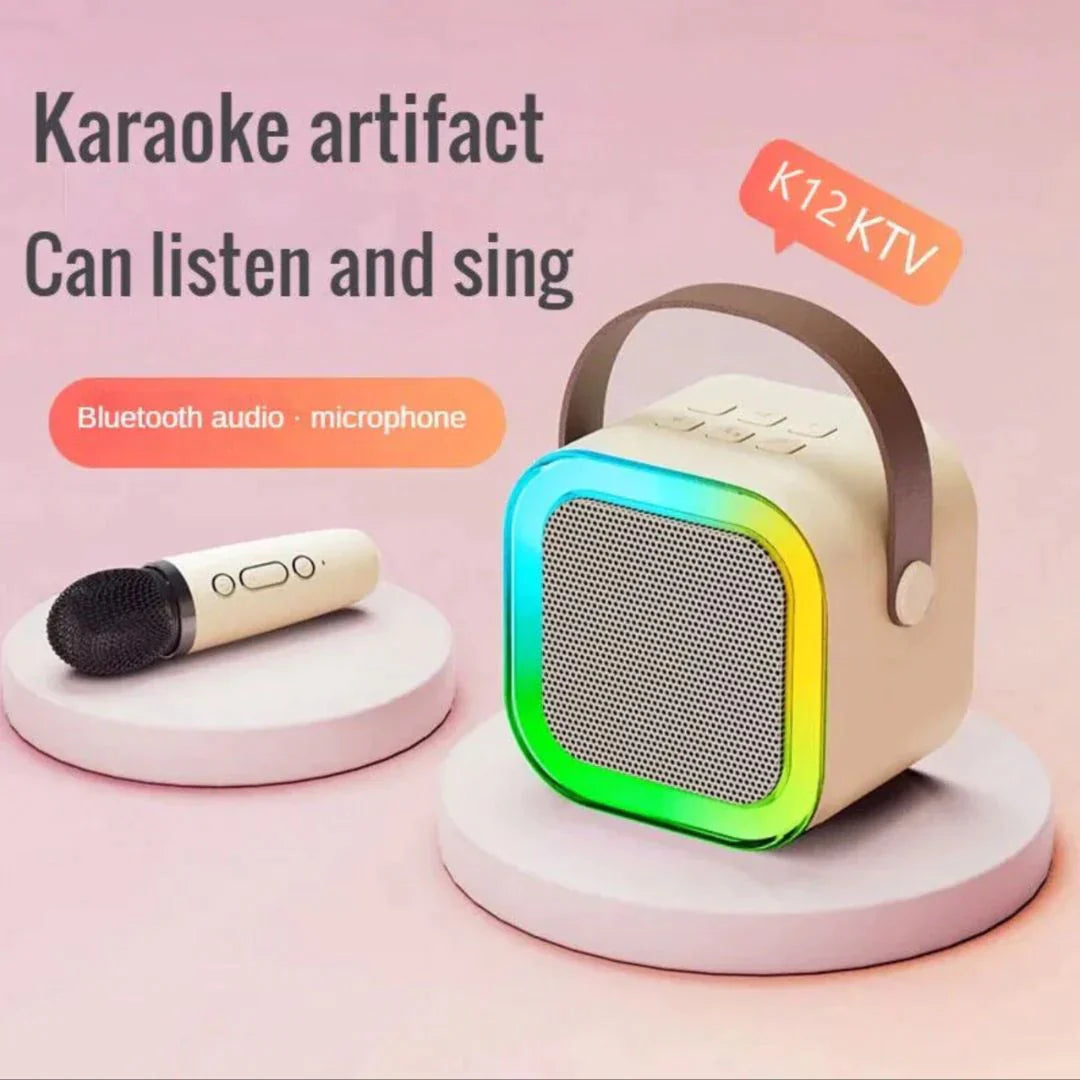 Mini Karaoke Machine with Microphone | Bluetooth Speaker with Light