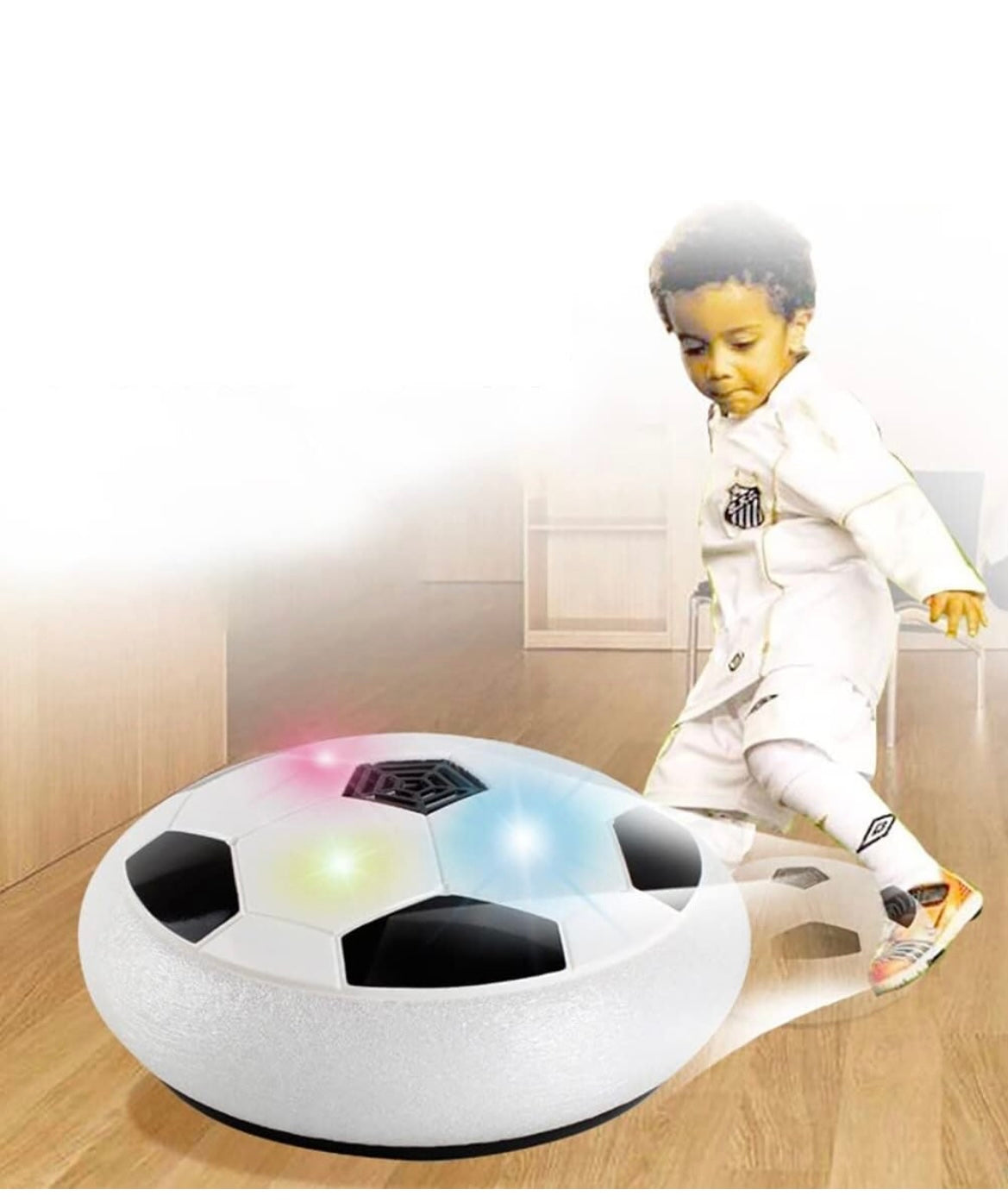 Hover Soccer Ball, Soft Eva Material Foam Bumper Air Indoor Football Made in India for Kids, Toy with Multi Colour LED Lights, Best Gifts for Toddlers, Boys and Girls (Color as per Stock)