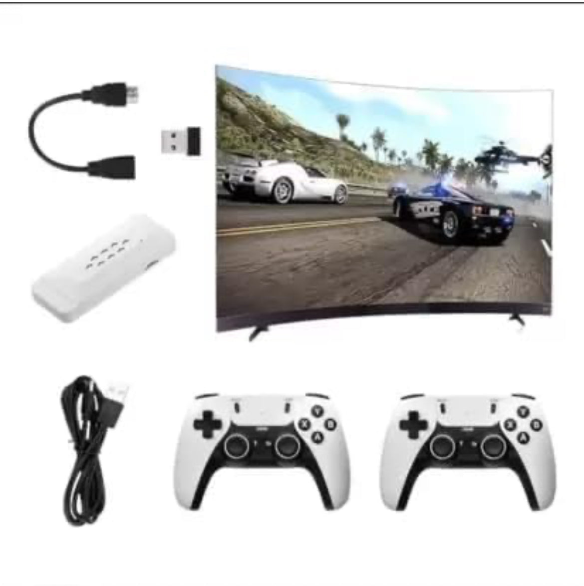 M22 Game stick Retro Video Game Console with 2 Wireless Controller with Tekken 3, Cadillacs and Dinosaurs, Mario, Road Fighter, Other Retro Games (64gb)