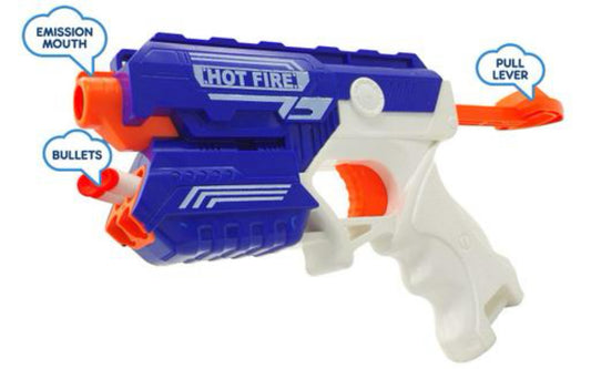 Foam Blaster Gun Toy, Safe and Long Range Shooting Gun, (5 Foam Bullets and 5 Suction Dart Bullets)-White Kids Gun Toys