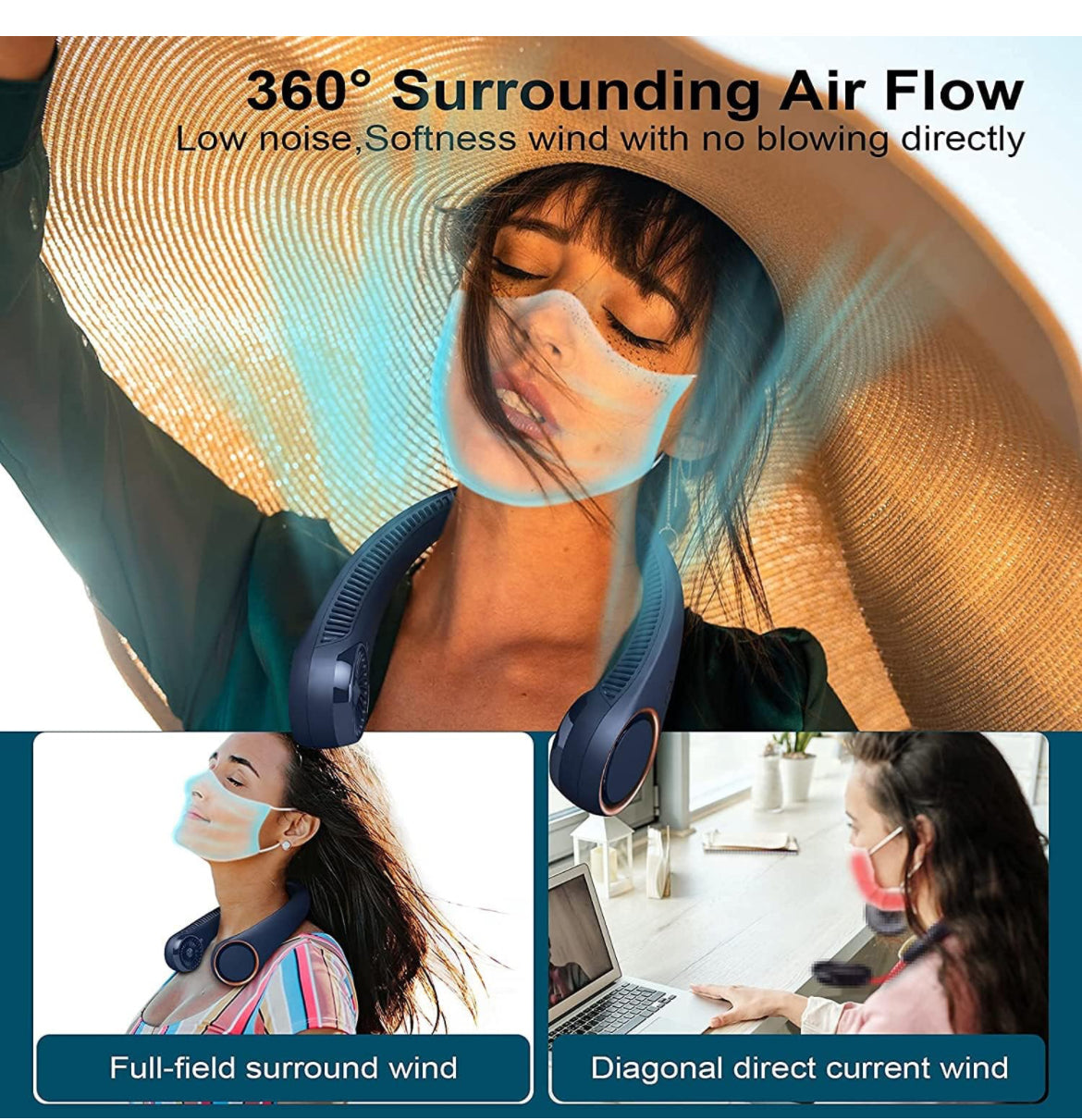 Portable Rechargeable Neck Fan