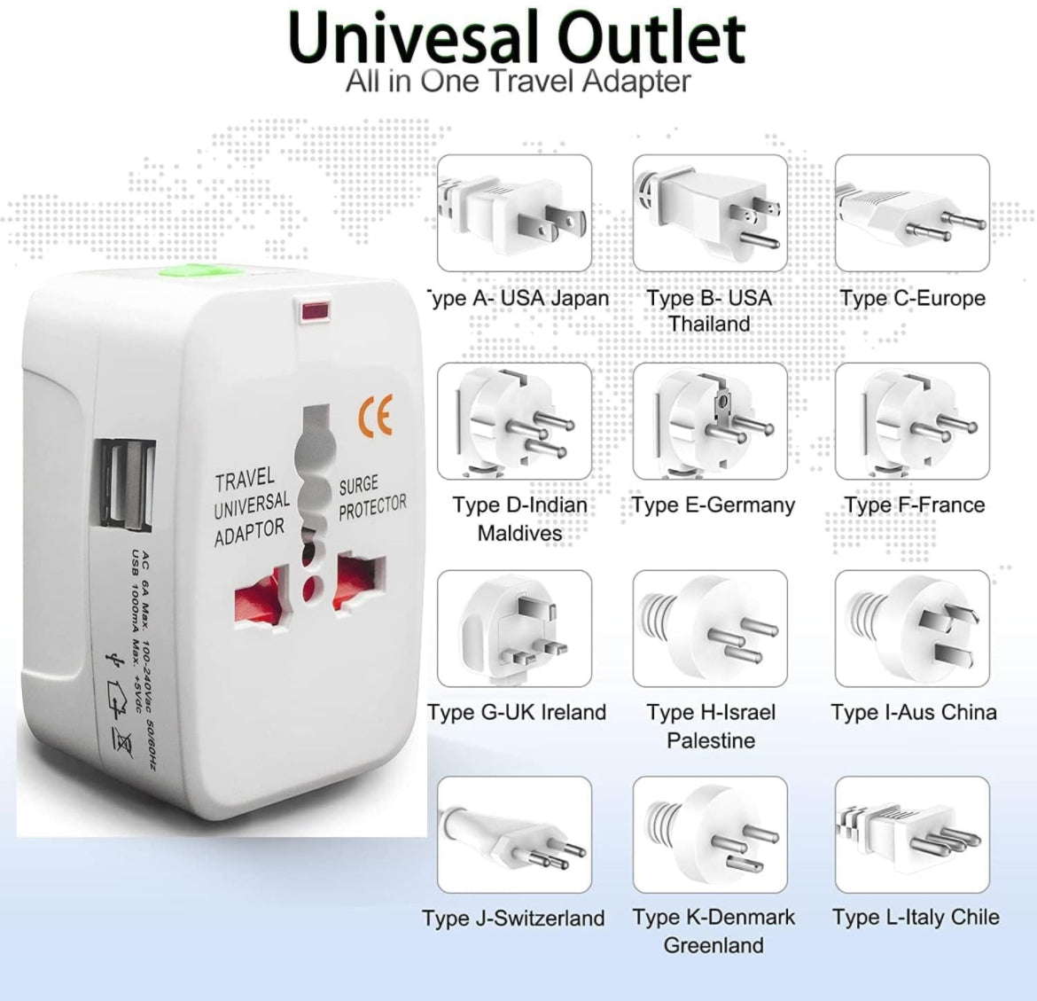 Universal Travel Adapter Plug Travel Adapter International All in One