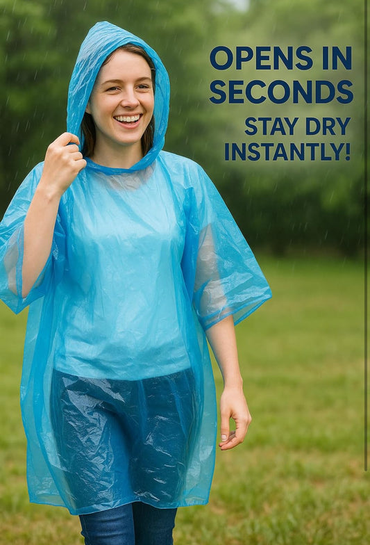 Emergency Rain Poncho Disposable Waterproof Raincoat with Hood ( RainCard , Rain card )