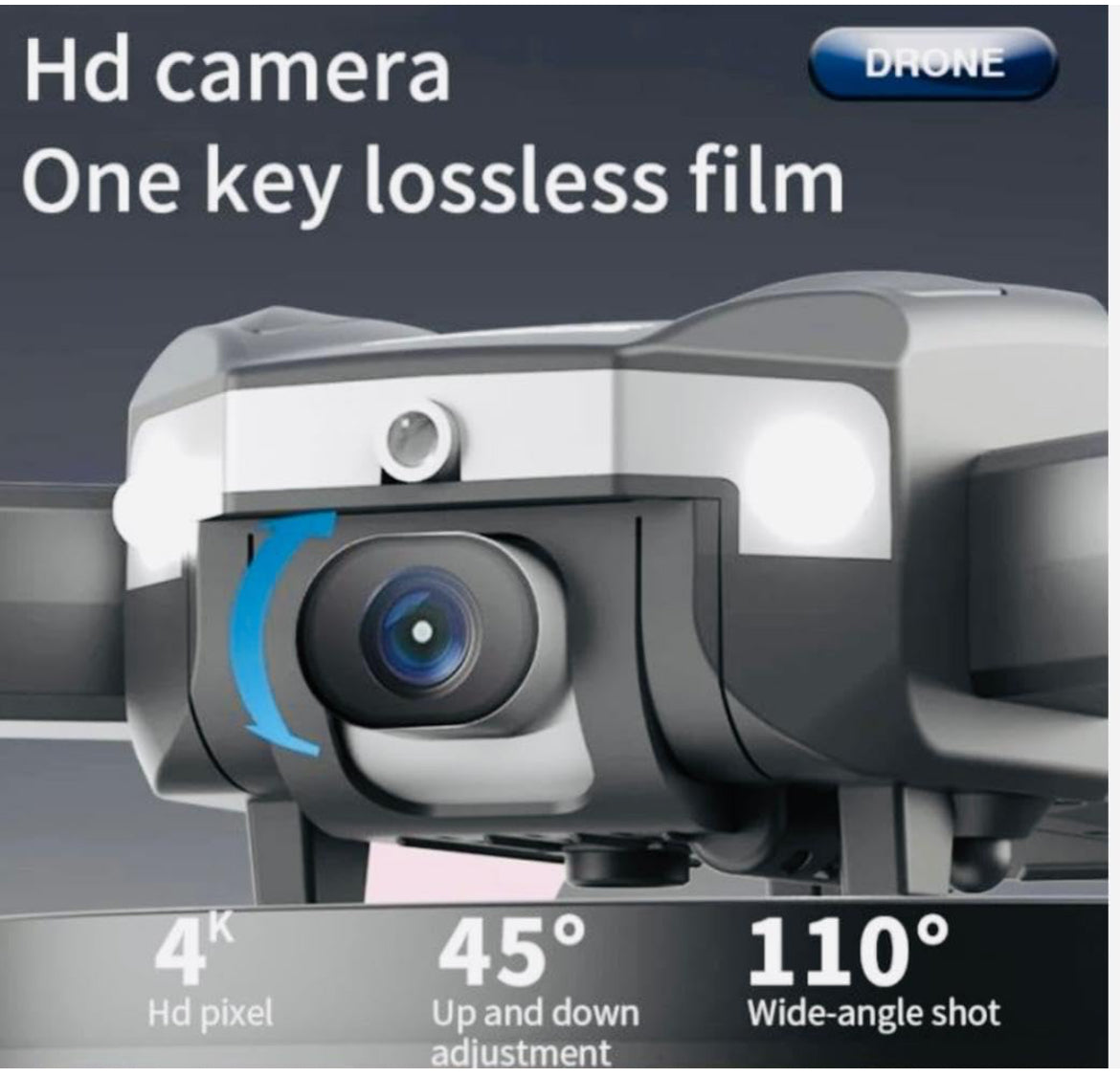 Remote Control Drone Toy for Kids with Built-in LED Lights and Dual HD Camera and Extra 1800mAh Battery (Model No. J2-RED)