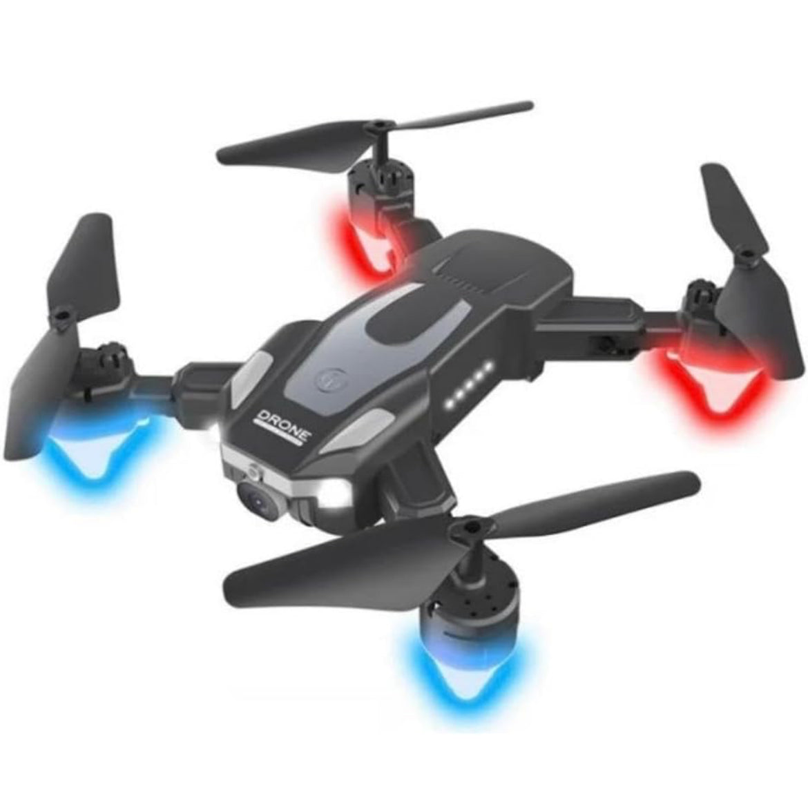 Remote Control Drone Toy for Kids with Built-in LED Lights and Dual HD Camera and Extra 1800mAh Battery (Model No. J2-RED)