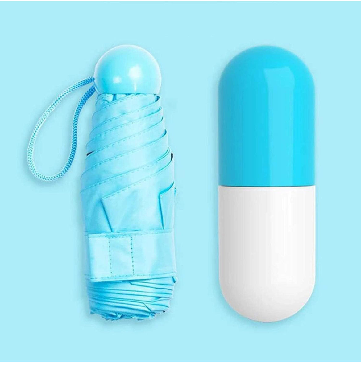 Capsul Umbrella Portable Mini Umbrella for Rain And Sun Protection - Foldable Pocket Capsule Compact Travel Umbrella