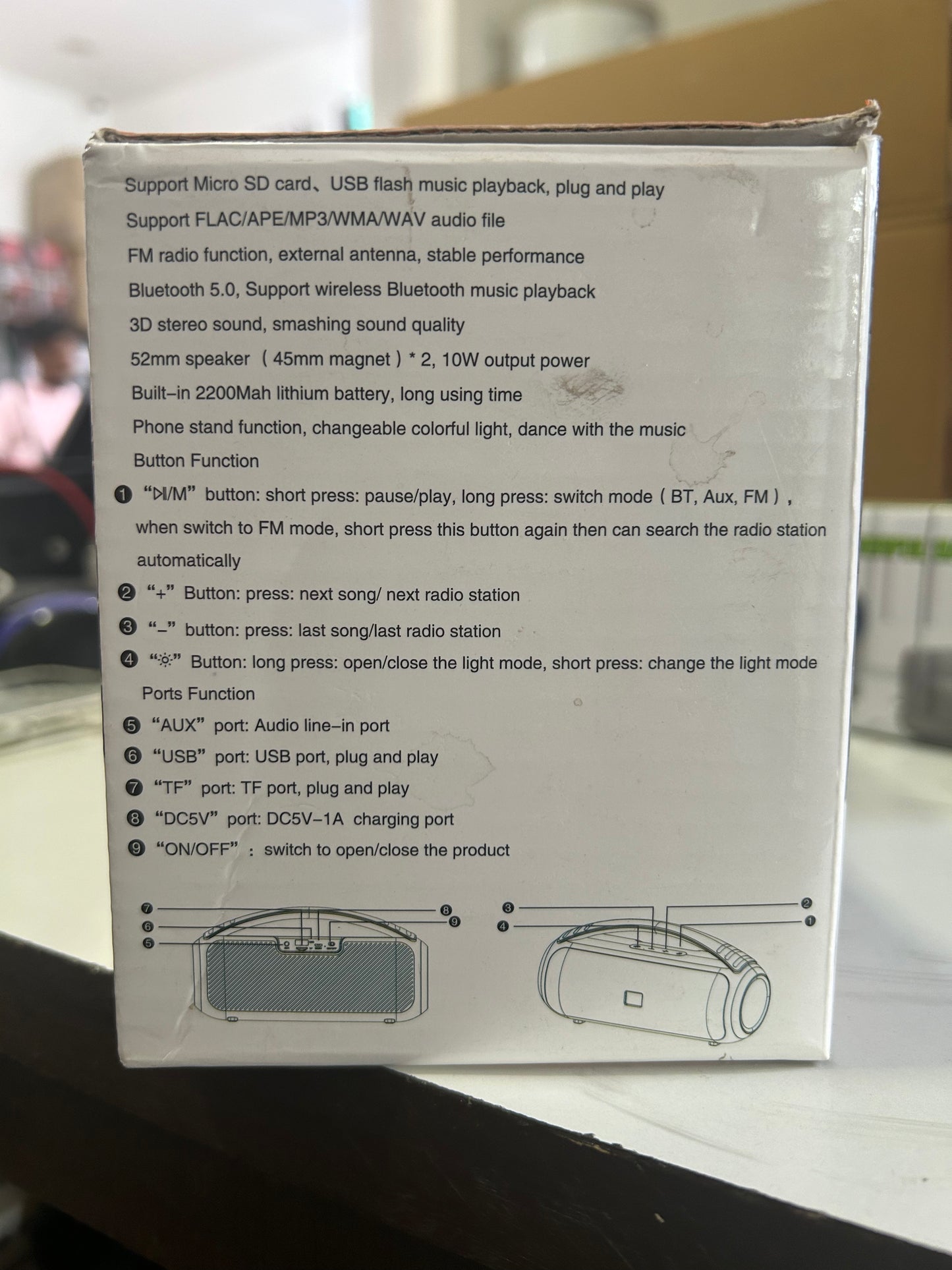 Portable WIRELESS SPEAKER with RGB LIGHTS