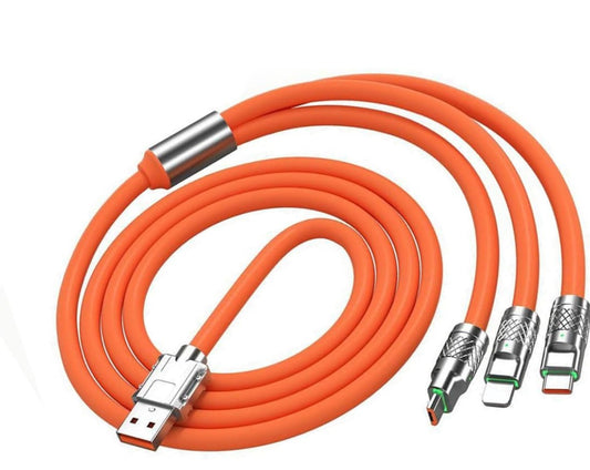 3 In 1 USB Charging Cable, Heavy Duty 120W Fast Charging Cable