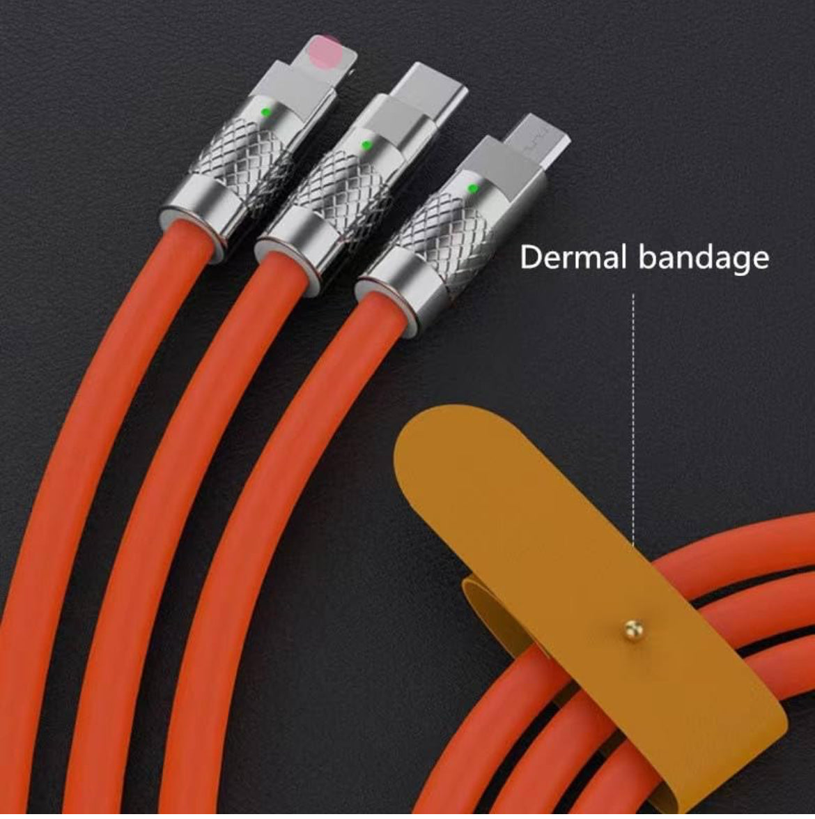 3 In 1 USB Charging Cable, Heavy Duty 120W Fast Charging Cable