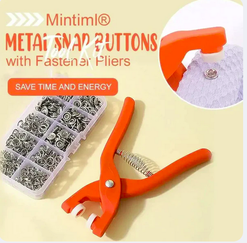 Metal Snap Buttons - With Fastener Pliers Tool Kit  +  Piler + Metal Buckle (50 PCS)
